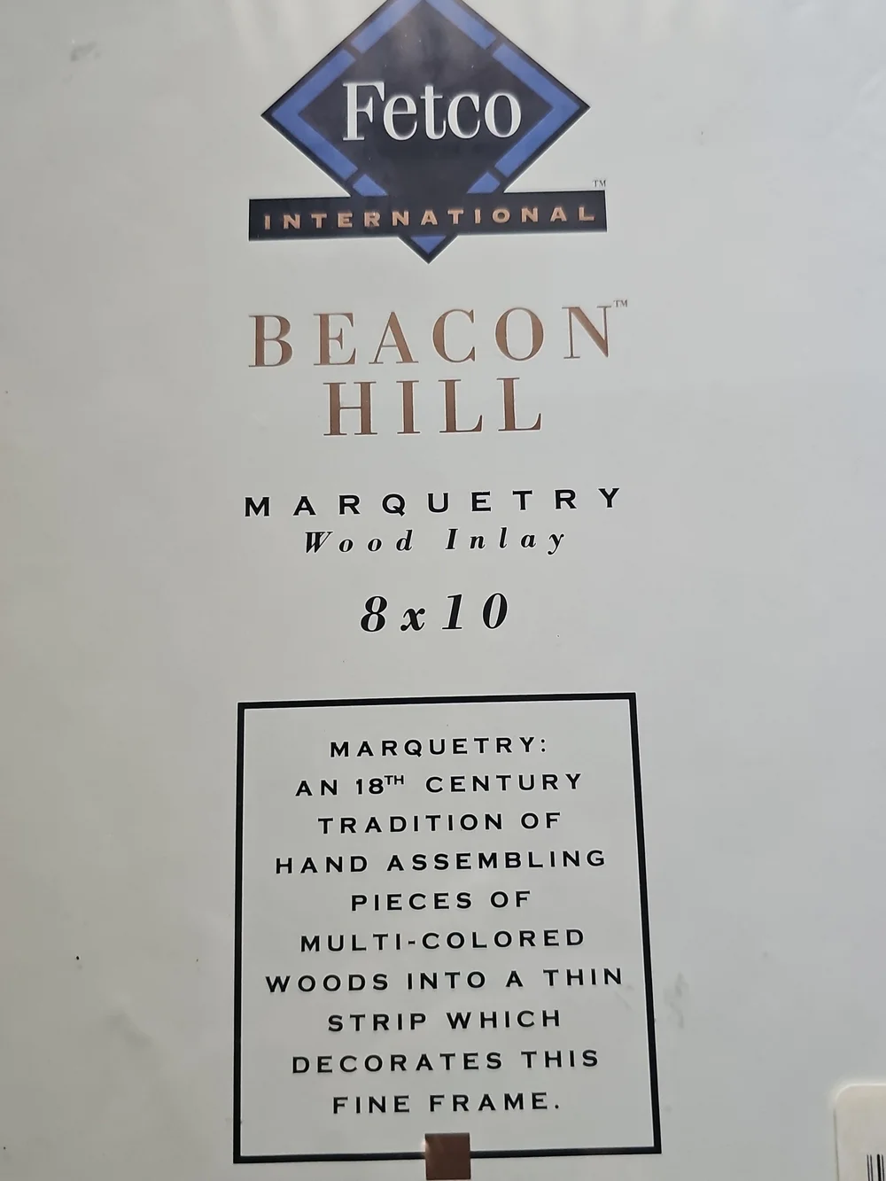 Beacon Marquetry Wood Inlay Picture Frame - Brown with Gold Accent 8x10